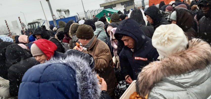 Soforthilfe für ukrainische Flüchtlinge an der Grenze zu Moldawien